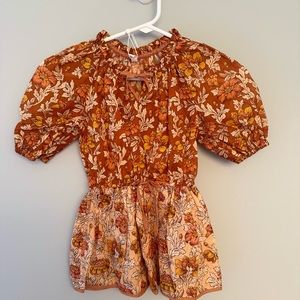 Zimmermann Girls Andie Spliced Orange Dress Size 6 Kids NWT New